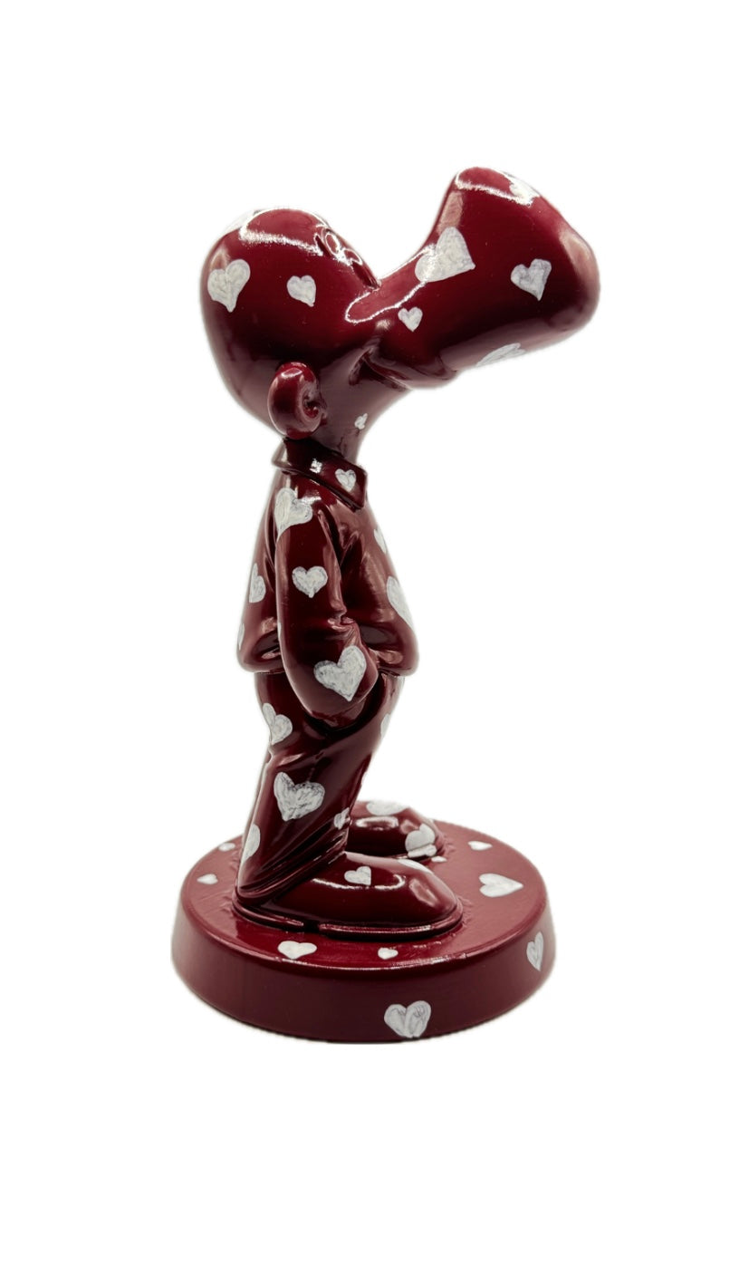 Ray Skulptur - Rot mit weißen Herzen