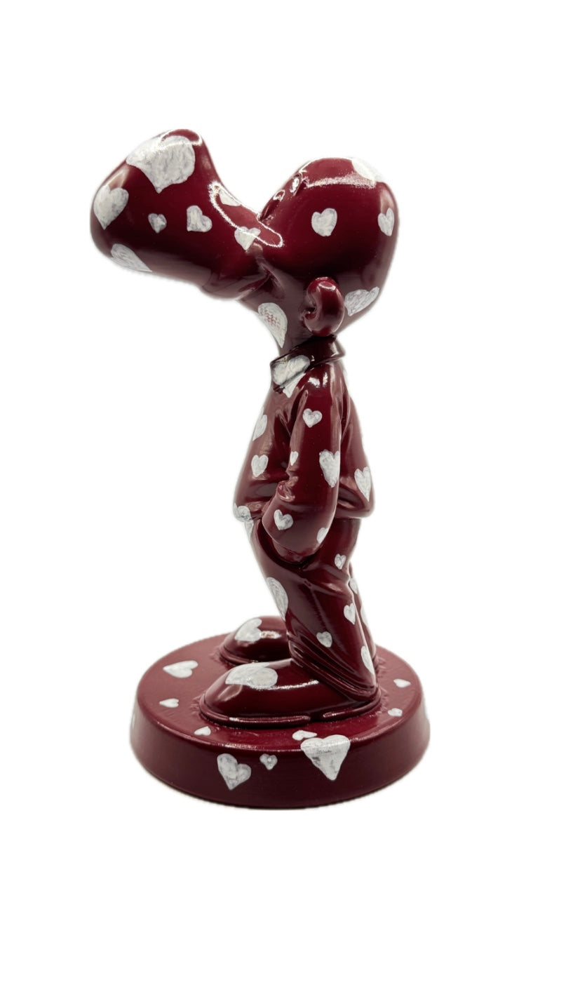 Ray Skulptur - Rot mit weißen Herzen