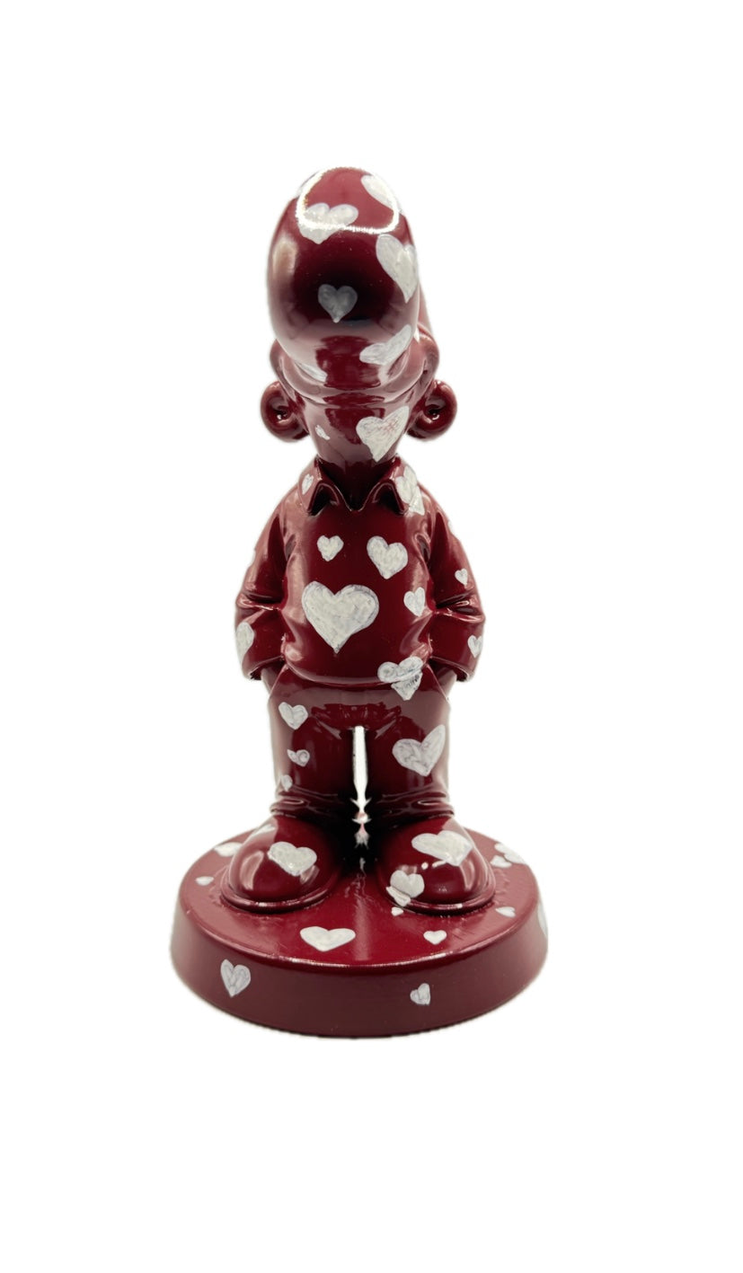 Ray Skulptur - Rot mit weißen Herzen