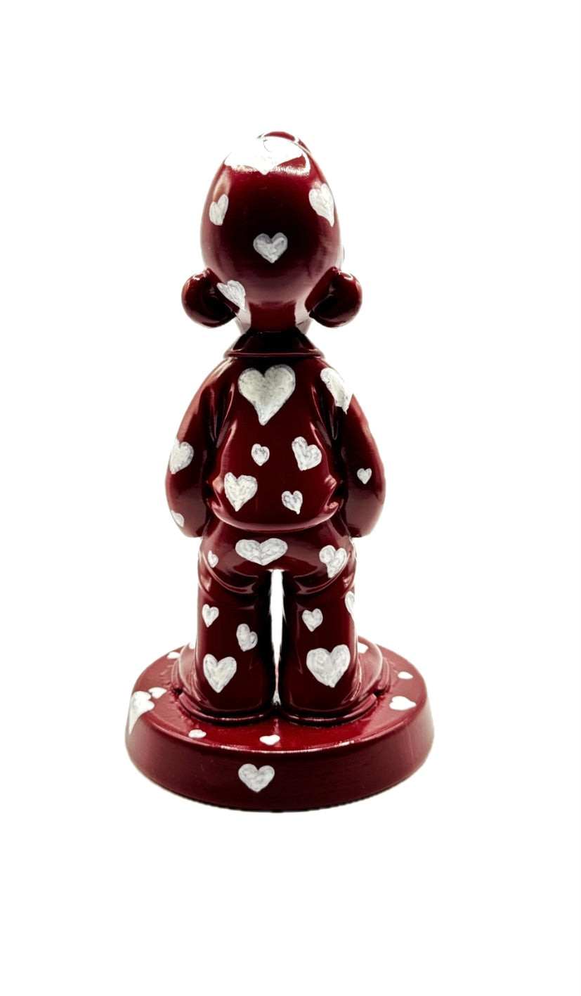 Ray Skulptur - Rot mit weißen Herzen