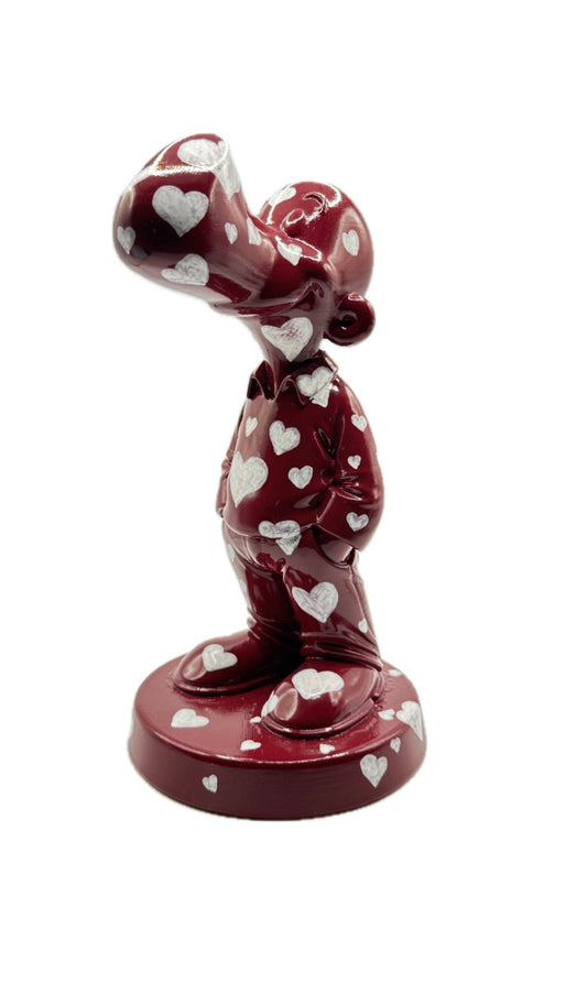 Ray Skulptur - Rot mit weißen Herzen