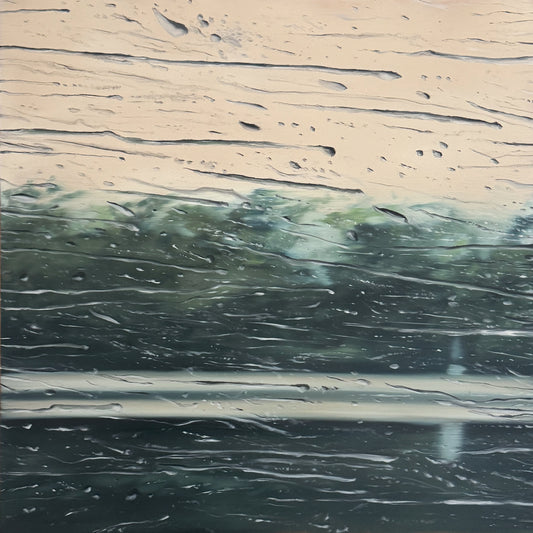 Regentropfen am Autofenster 2 (Serie: durch Glas)