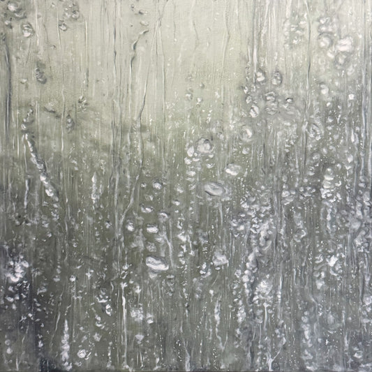 Regentropfen am Fenster (Serie: durch Glas)